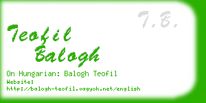 teofil balogh business card